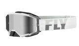 ANTIPARRA FLY RACING ZONE PRO GOGGLE WHITE GREY WITH SILVER MIRROR SMOKE LENS
