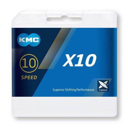 CADENA KMC X10 1/2X11/128" 10V NEGRA/PLATA