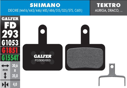 PASTILLAS GALFER SHIMANO MT200, SERIE M300, MT400, MT500, Tektro, TRP STD