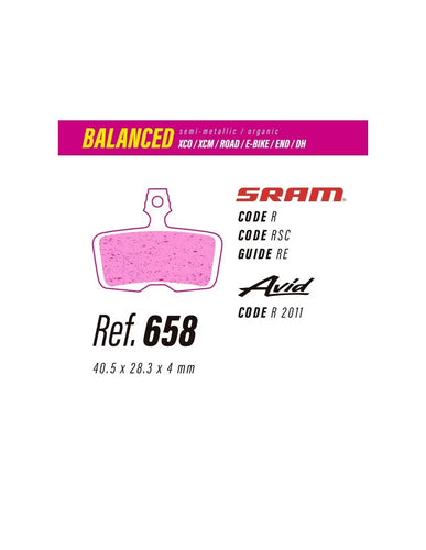 PASTILLAS LESS BRAKES BALANCED 658 | SRAM CODE, GUIDE RE, DB8